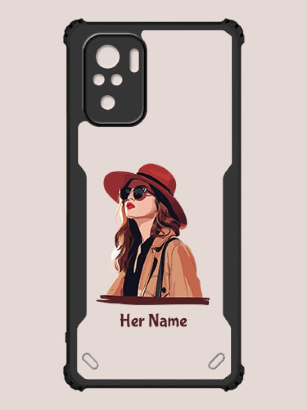Custom Redmi Note 10 4G Custom Hybrid Mobile Phone Case With Independent Woman Design