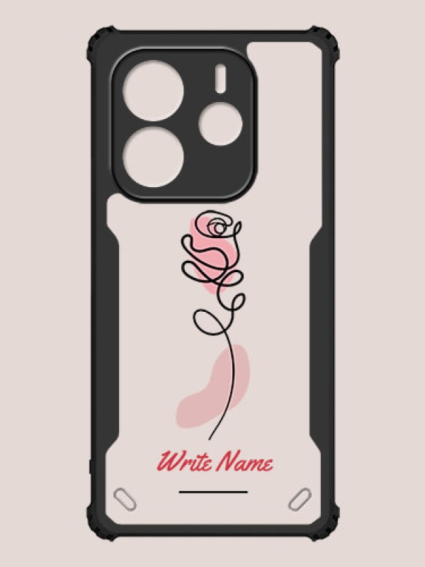 Custom Redmi Note 14 Custom Hybrid Mobile Phone Case With Rose Flower Design