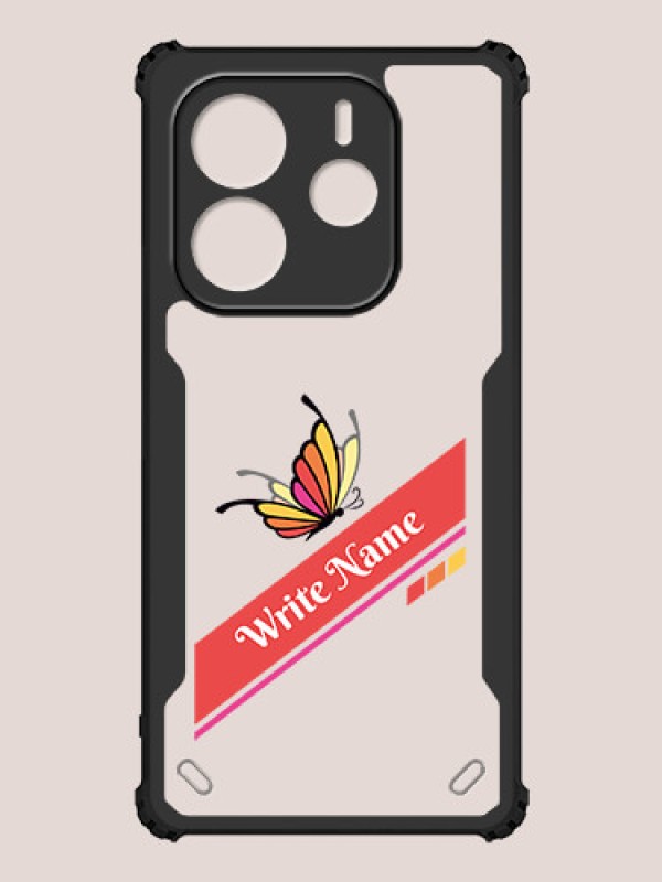 Custom Redmi Note 14 Custom Hybrid Mobile Phone Case With Colorful Butterfly Design