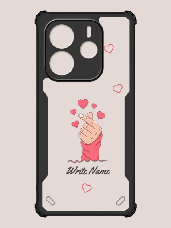 Custom Redmi Note 14 Custom Hybrid Mobile Phone Case With Lovely Floating Hearts Design