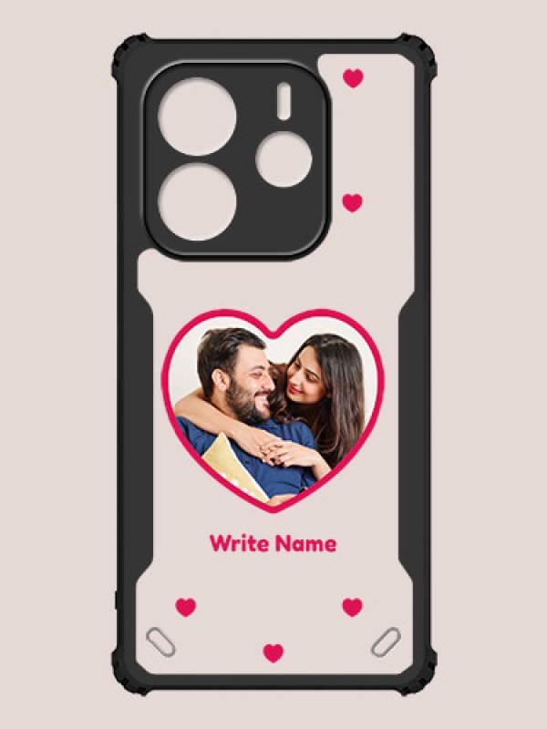 Custom Redmi Note 14 Custom Hybrid Mobile Phone Case With Floating Hearts Themed Couple Design