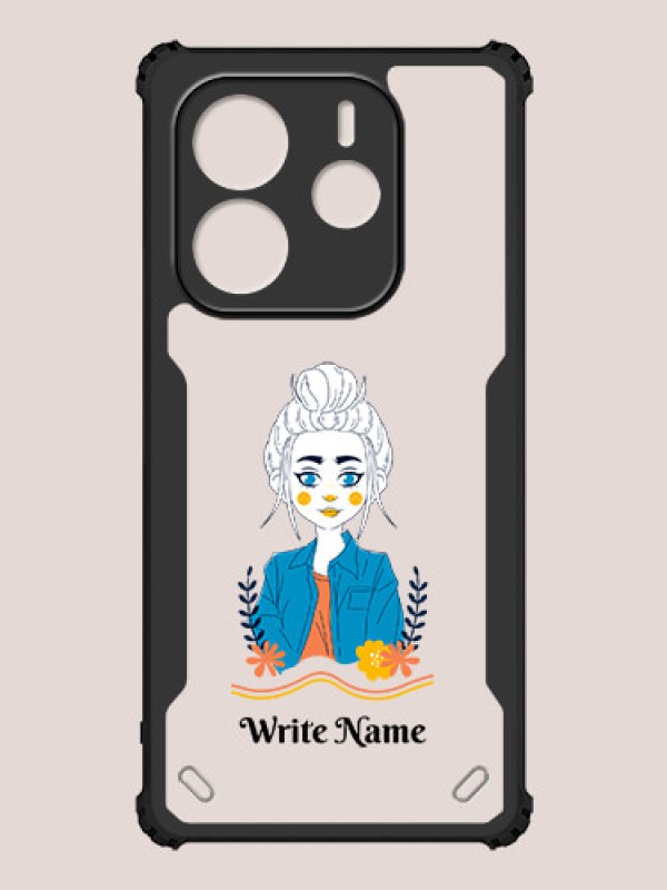 Custom Redmi Note 14 Custom Hybrid Mobile Phone Case With Cute Cartoon Girl Design