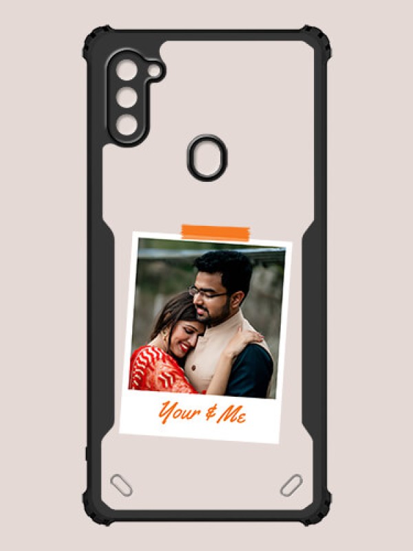 Custom Galaxy A11 Custom Hybrid Mobile Phone Case With You and Me Themed Polaroid Picture Style Design
