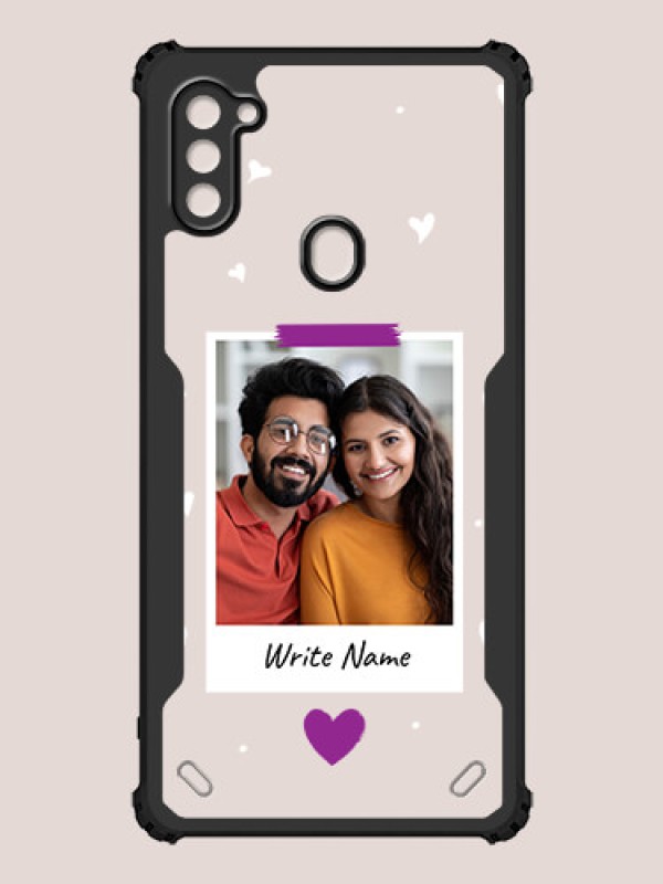 Custom Galaxy A11 Custom Hybrid Mobile Phone Case With Couple Themed Polaroid Picture Style Design