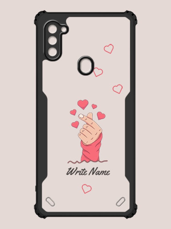 Custom Galaxy A11 Custom Hybrid Mobile Phone Case With Lovely Floating Hearts Design