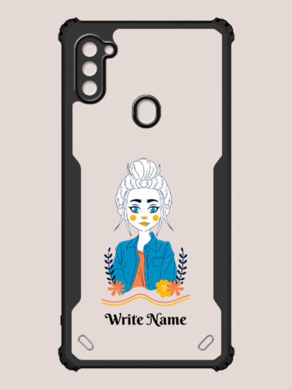 Custom Galaxy A11 Custom Hybrid Mobile Phone Case With Cute Cartoon Girl Design