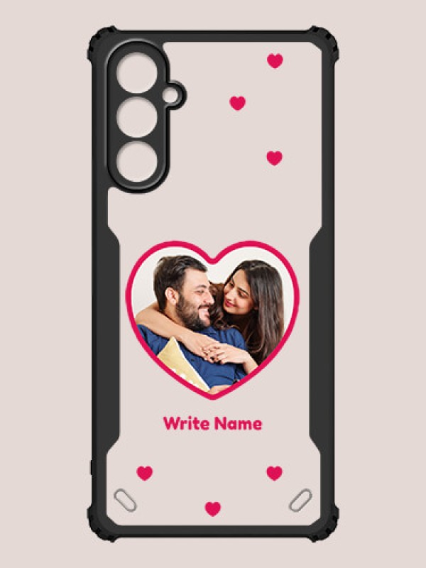 Custom Galaxy A14 Custom Hybrid Mobile Phone Case With Floating Hearts Themed Couple Design