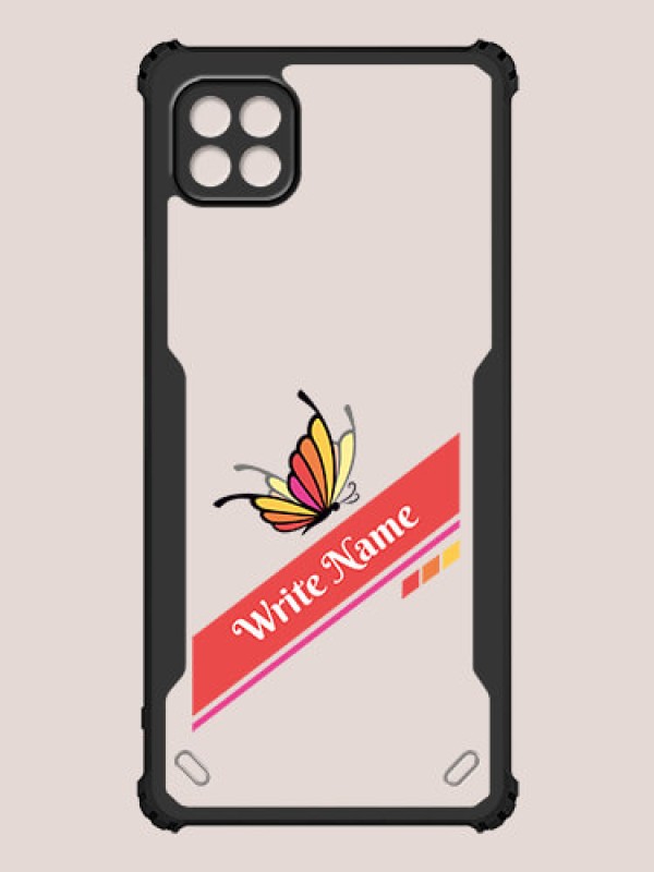 Custom Galaxy A22 5G Custom Hybrid Mobile Phone Case With Colorful Butterfly Design