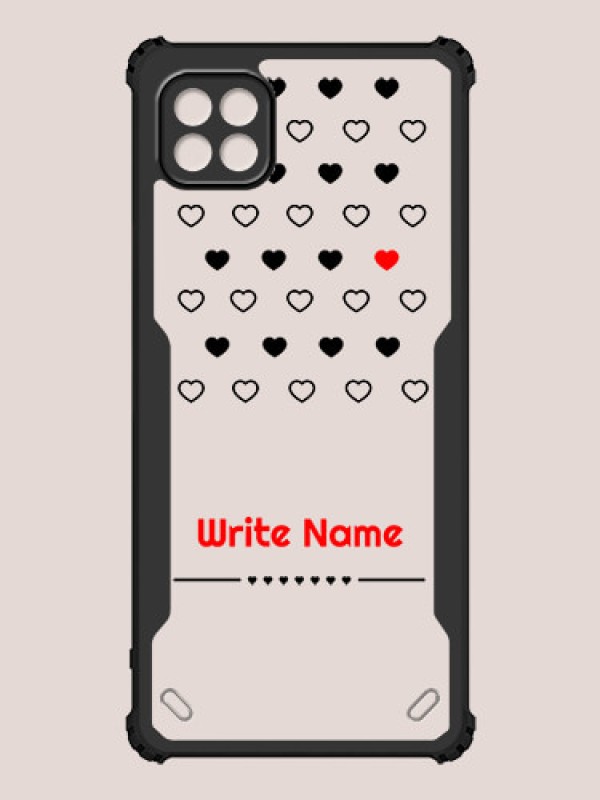 Custom Galaxy A22 5G Custom Hybrid Mobile Phone Case With Heart Themed Design