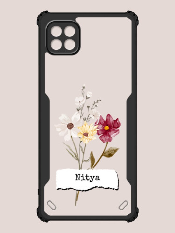 Custom Galaxy A22 5G Custom Hybrid Mobile Phone Case With Beautiful Flowers Design