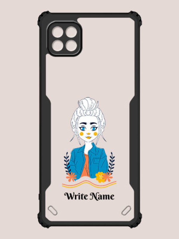 Custom Galaxy A22 5G Custom Hybrid Mobile Phone Case With Cute Cartoon Girl Design