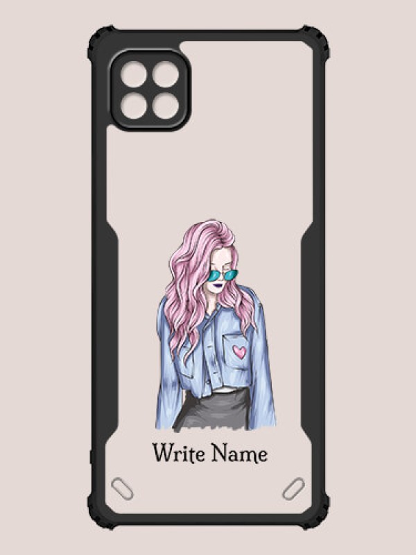 Custom Galaxy A22 5G Custom Hybrid Mobile Phone Case With Cool Girl Design