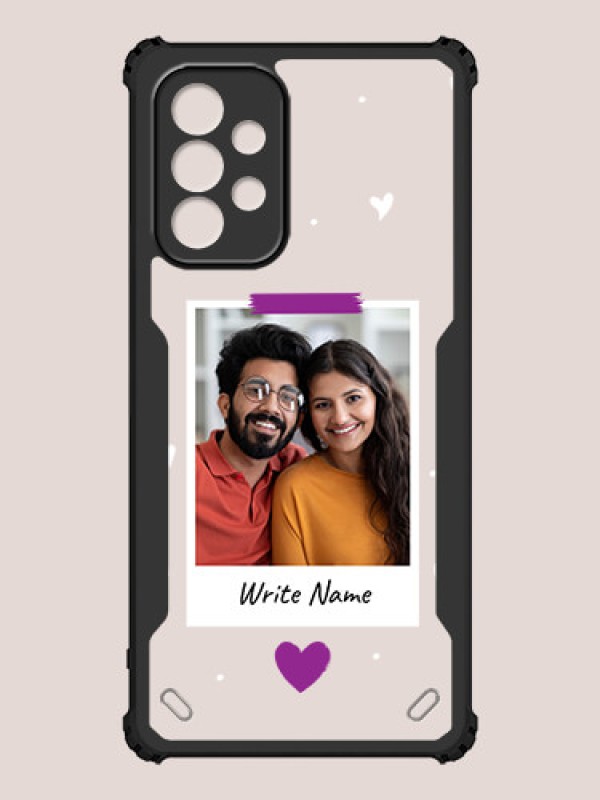 Custom Galaxy A23 Custom Hybrid Mobile Phone Case With Couple Themed Polaroid Picture Style Design