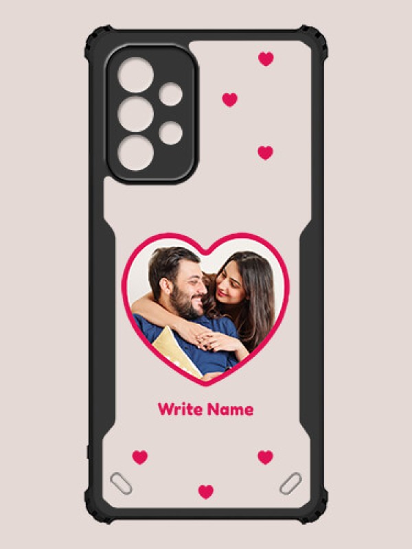 Custom Galaxy A23 Custom Hybrid Mobile Phone Case With Floating Hearts Themed Couple Design