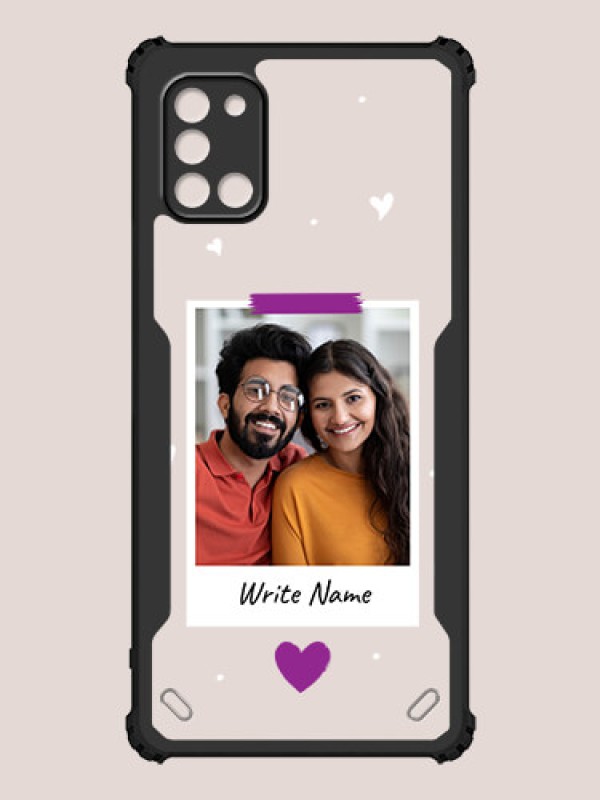 Custom Galaxy A31 Custom Hybrid Mobile Phone Case With Couple Themed Polaroid Picture Style Design