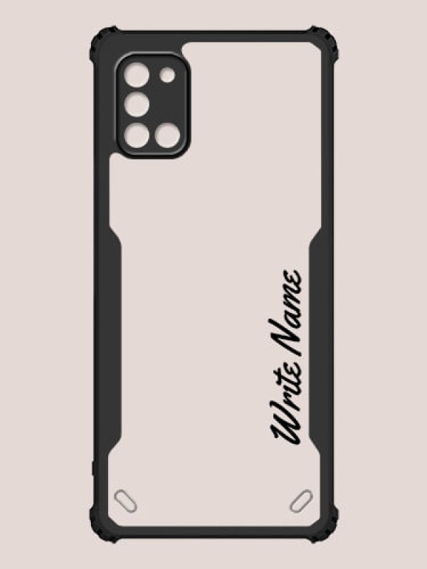 Custom Galaxy A31 Custom Hybrid Mobile Phone Case With Simple Text Design