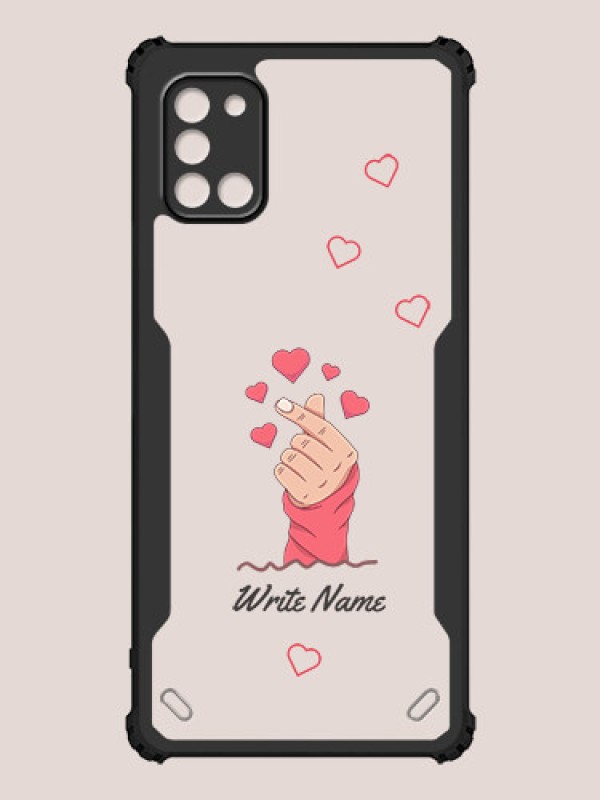 Custom Galaxy A31 Custom Hybrid Mobile Phone Case With Lovely Floating Hearts Design