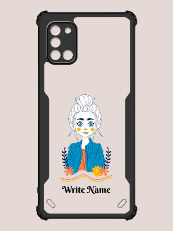 Custom Galaxy A31 Custom Hybrid Mobile Phone Case With Cute Cartoon Girl Design