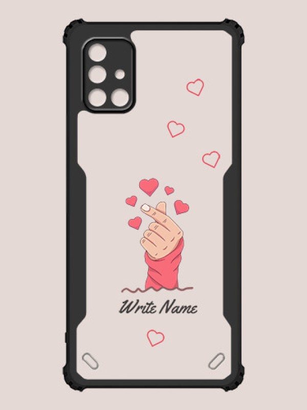 Custom Galaxy A51 Custom Hybrid Mobile Phone Case With Lovely Floating Hearts Design