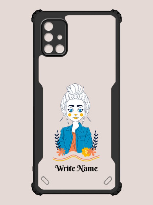 Custom Galaxy A51 Custom Hybrid Mobile Phone Case With Cute Cartoon Girl Design