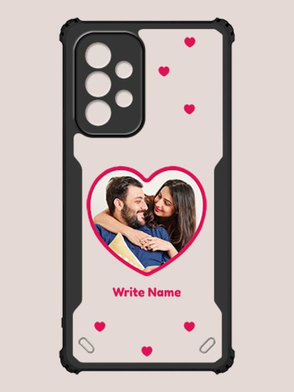 Custom Galaxy A53 5G Custom Hybrid Mobile Phone Case With Floating Hearts Themed Couple Design