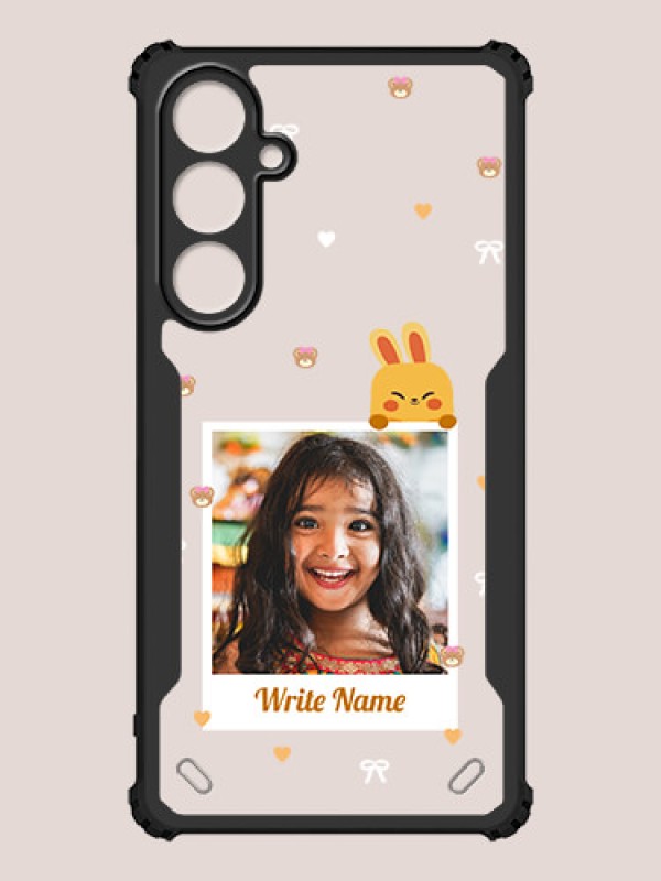 Custom Galaxy A55 5G Custom Hybrid Mobile Phone Case With Cute Yellow Mouse Themed Polaroid Picture Style Design
