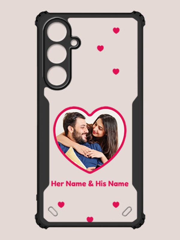 Custom Galaxy A55 5G Custom Hybrid Mobile Phone Case With Floating Hearts Themed Couple Design
