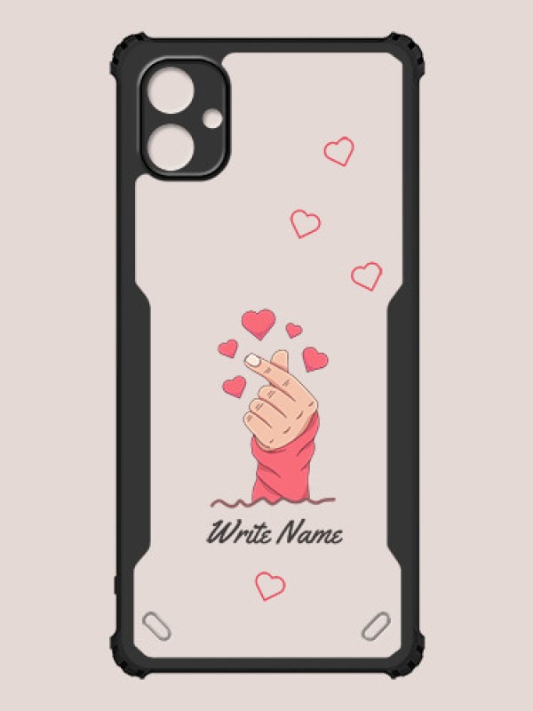 Custom Galaxy F04 Custom Hybrid Mobile Phone Case With Lovely Floating Hearts Design