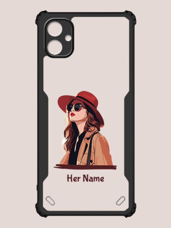 Custom Galaxy F04 Custom Hybrid Mobile Phone Case With Independent Woman Design