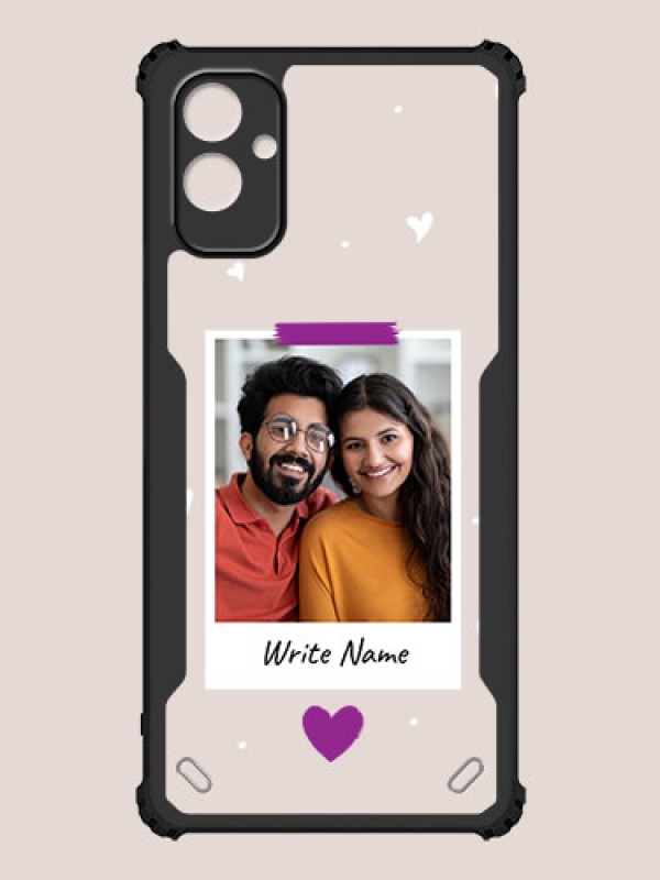 Custom Galaxy F14 5G Custom Hybrid Mobile Phone Case With Couple Themed Polaroid Picture Style Design