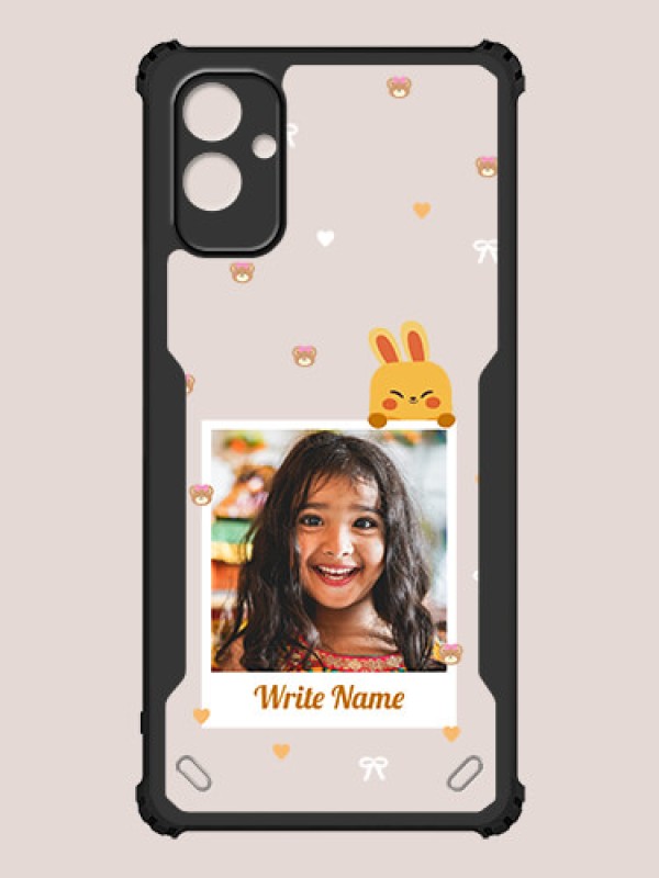 Custom Galaxy F14 5G Custom Hybrid Mobile Phone Case With Cute Yellow Mouse Themed Polaroid Picture Style Design