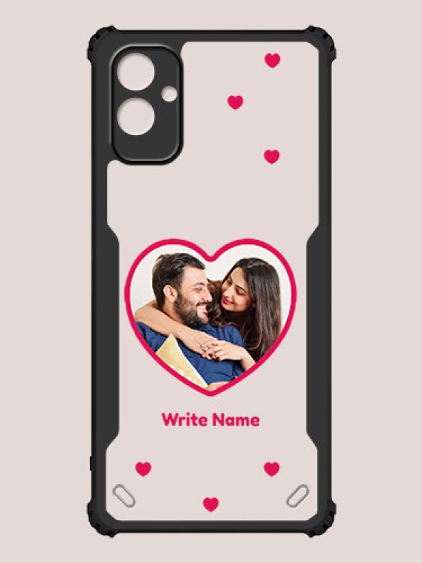 Custom Galaxy F14 5G Custom Hybrid Mobile Phone Case With Floating Hearts Themed Couple Design
