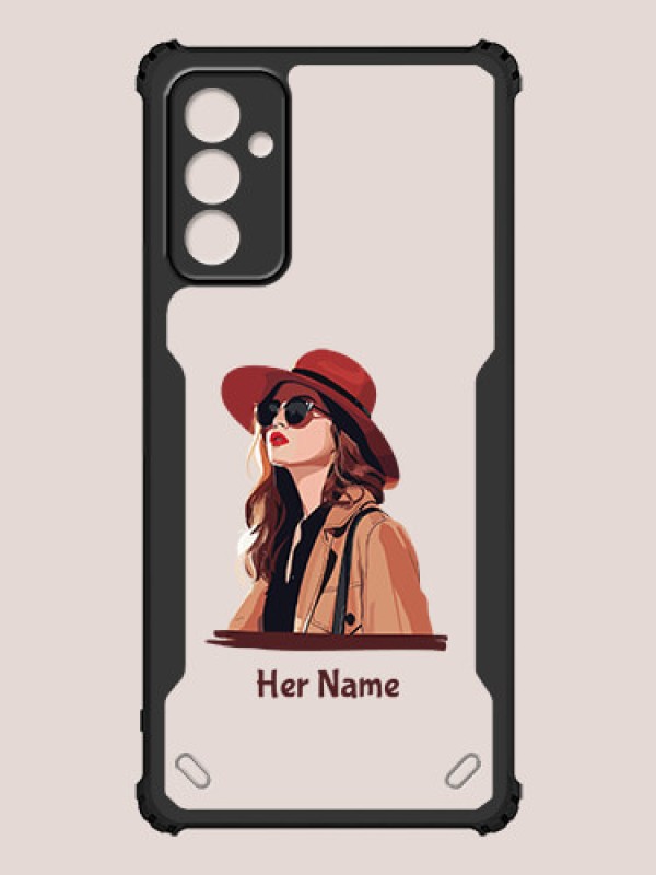 Custom Galaxy F23 Custom Hybrid Mobile Phone Case With Independent Woman Design