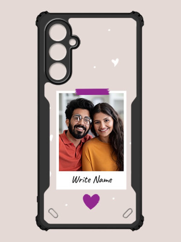 Custom Galaxy F34 5G Custom Hybrid Mobile Phone Case With Couple Themed Polaroid Picture Style Design