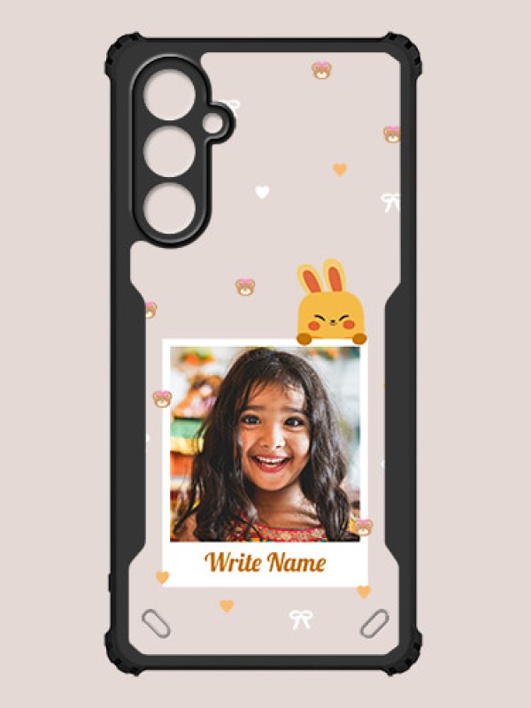 Custom Galaxy F34 5G Custom Hybrid Mobile Phone Case With Cute Yellow Mouse Themed Polaroid Picture Style Design