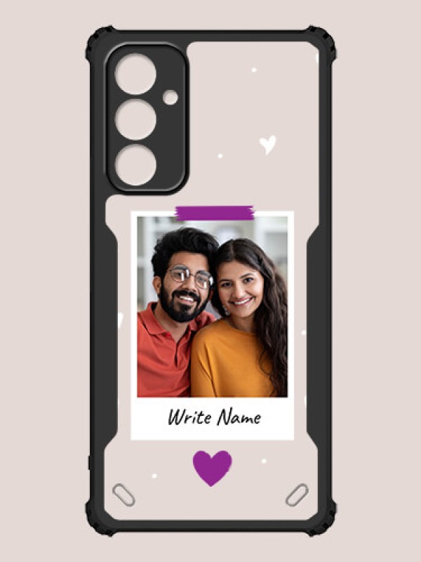 Custom Galaxy F54 5G Custom Hybrid Mobile Phone Case With Couple Themed Polaroid Picture Style Design