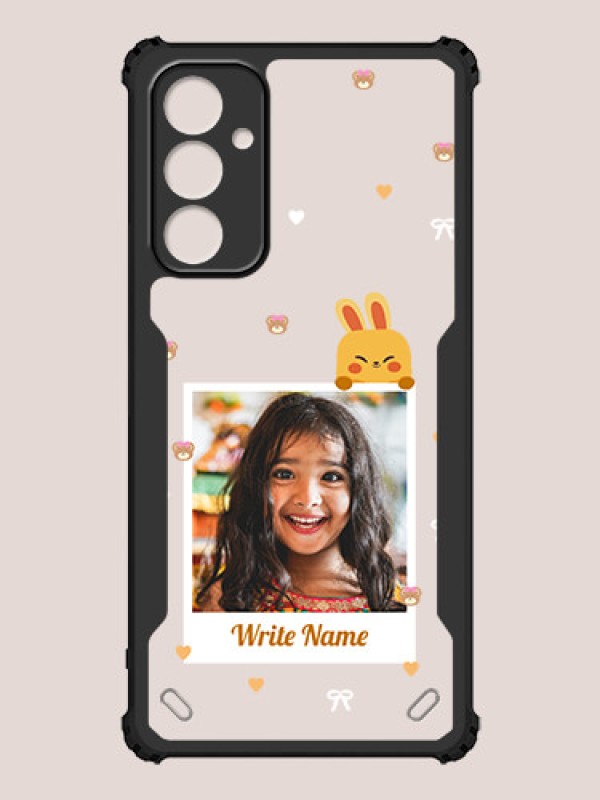 Custom Galaxy F54 5G Custom Hybrid Mobile Phone Case With Cute Yellow Mouse Themed Polaroid Picture Style Design