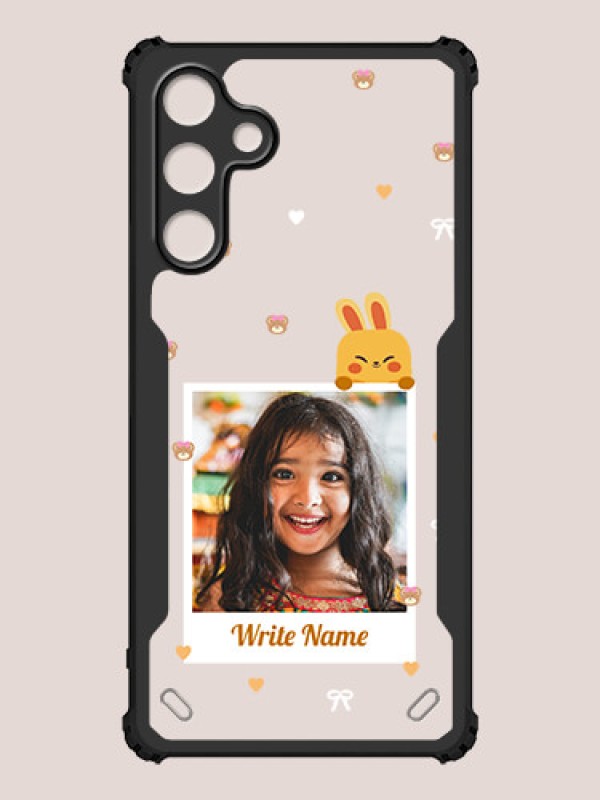Custom Galaxy F55 5G Custom Hybrid Mobile Phone Case With Cute Yellow Mouse Themed Polaroid Picture Style Design