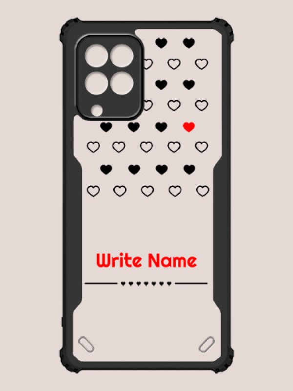 Custom Galaxy F62 Custom Hybrid Mobile Phone Case With Heart Themed Design