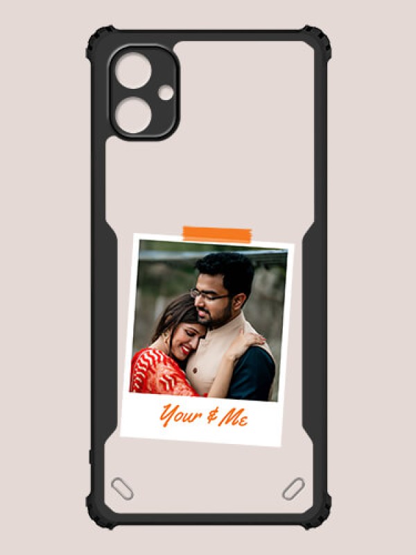 Custom Galaxy M04 Custom Hybrid Mobile Phone Case With You and Me Themed Polaroid Picture Style Design
