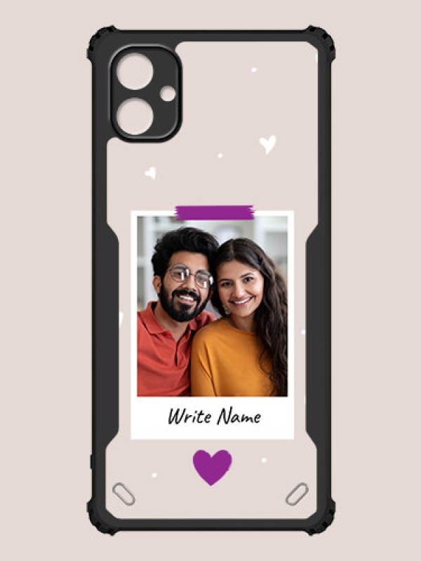 Custom Galaxy M04 Custom Hybrid Mobile Phone Case With Couple Themed Polaroid Picture Style Design