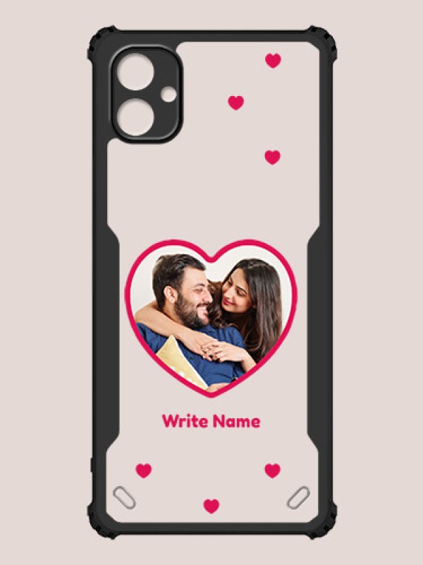 Custom Galaxy M04 Custom Hybrid Mobile Phone Case With Floating Hearts Themed Couple Design