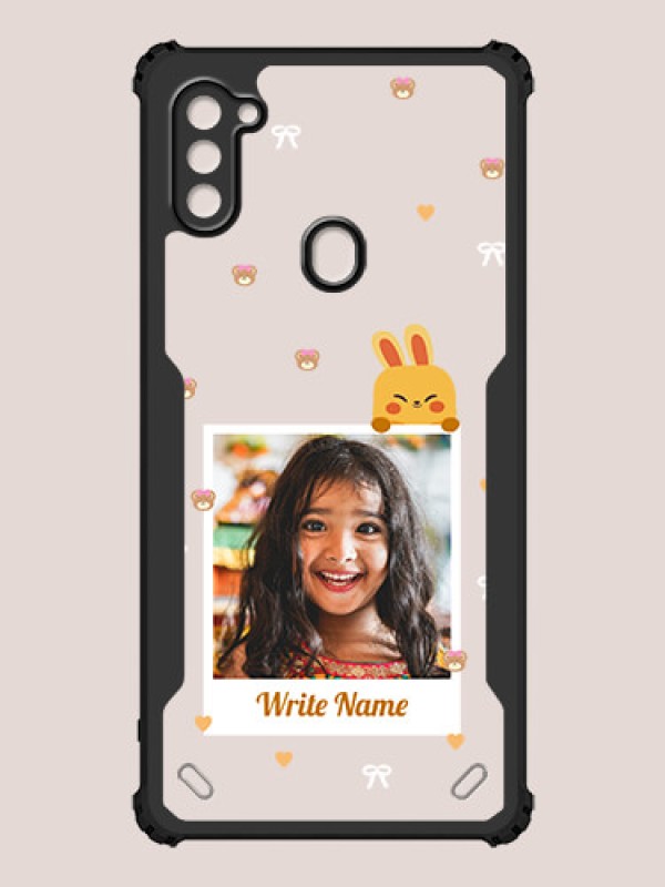 Custom Galaxy M11 Custom Hybrid Mobile Phone Case With Cute Yellow Mouse Themed Polaroid Picture Style Design