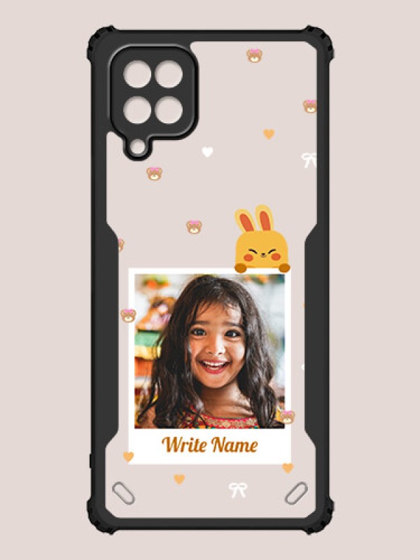 Custom Galaxy M12 Custom Hybrid Mobile Phone Case With Cute Yellow Mouse Themed Polaroid Picture Style Design
