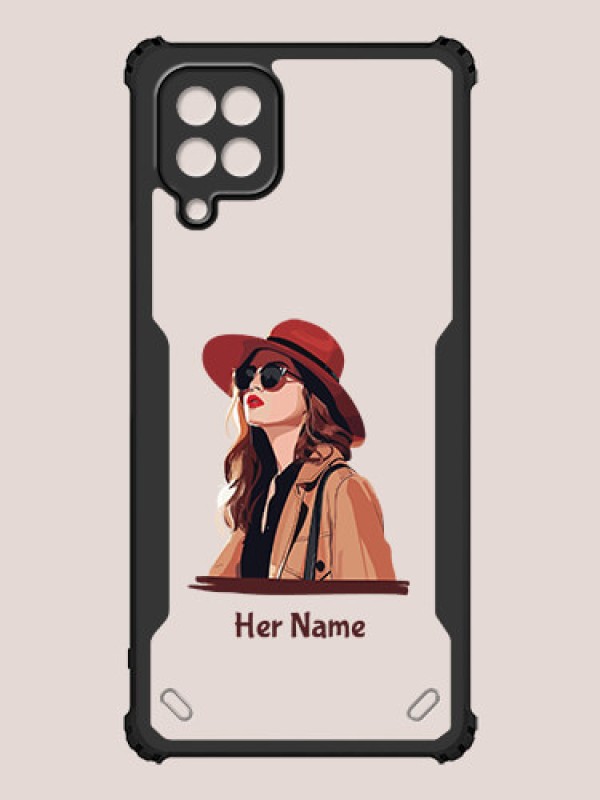 Custom Galaxy M12 Custom Hybrid Mobile Phone Case With Independent Woman Design