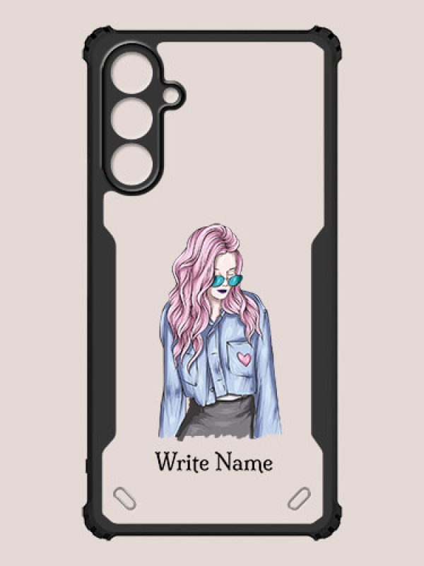 Custom Galaxy M15 5G Custom Hybrid Mobile Phone Case With Cool Girl Design