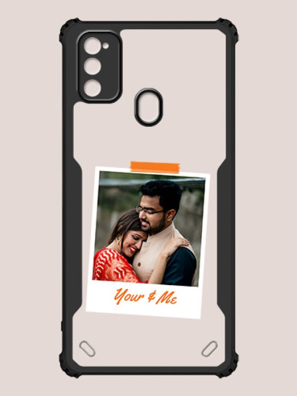 Custom Galaxy M21 Custom Hybrid Mobile Phone Case With You and Me Themed Polaroid Picture Style Design