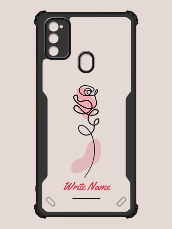 Custom Galaxy M21 Custom Hybrid Mobile Phone Case With Rose Flower Design