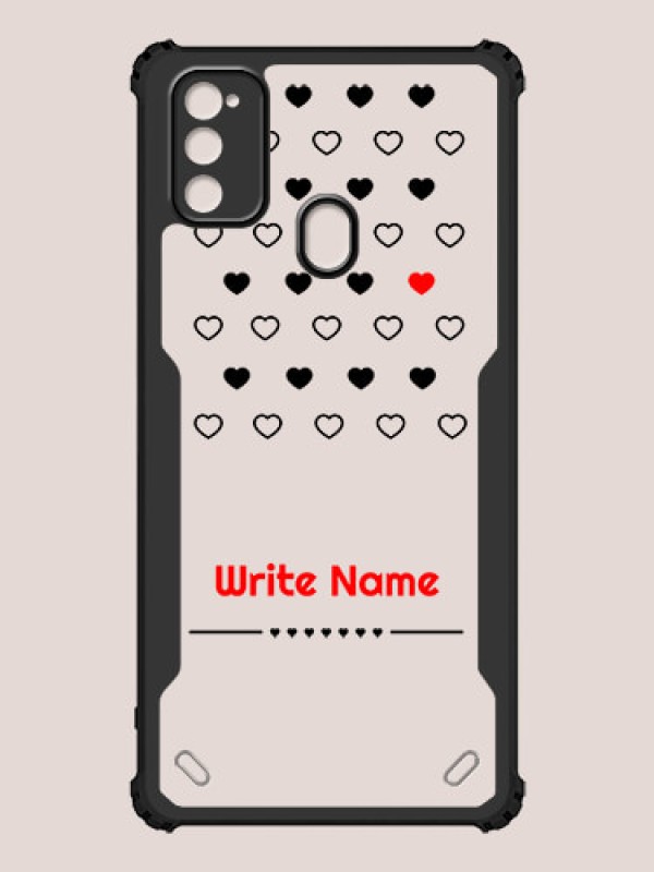 Custom Galaxy M21 Custom Hybrid Mobile Phone Case With Heart Themed Design