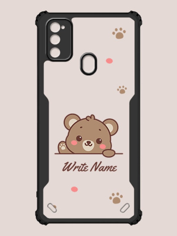 Custom Galaxy M21 Custom Hybrid Mobile Phone Case With Cute Bear Cub Design
